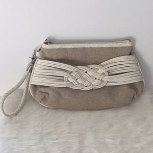 The limited small linen wristlet bag